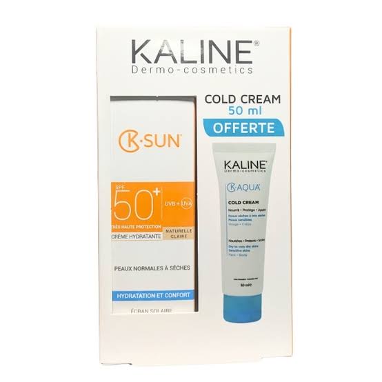KALINE PACK K SUN ECRAN CREME FLUIDE NATURELLE CLAIRE PMG + COLD CREAM